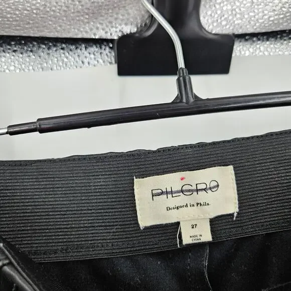 Anthrpologie Pilcro Glasgow Faux Leather Skinny Pants Black Pull On Size 27 - Picture 6 of 8